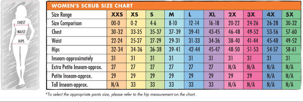 Med Couture Scrubs Size Chart